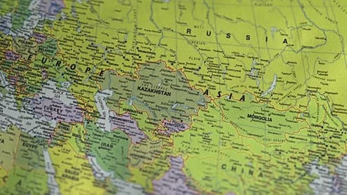 Colorful World Map Showing Continents and Countries