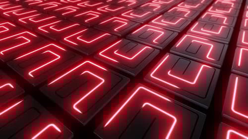 4K Red Neon Striped Plates Loop