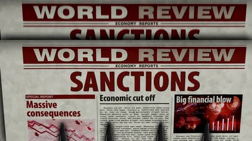Sanctions, blocus économique, politique et embargo actualités presse à imprimer des journaux