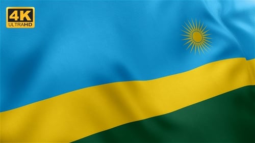 Rwanda National Flag Waving in Realistic Seamless Loop