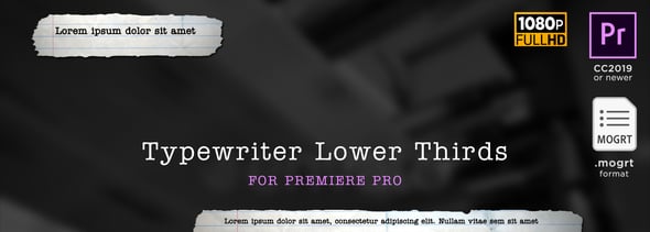 Typewriter Lower Thirds | MOGRT for Premiere Pr