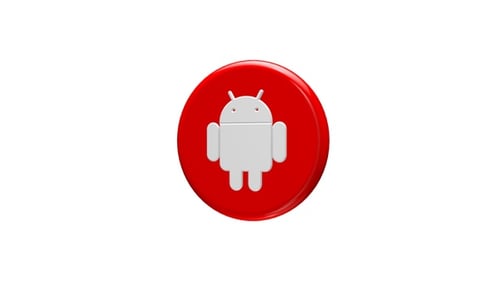 Android Character Symbol 3D Icon Red