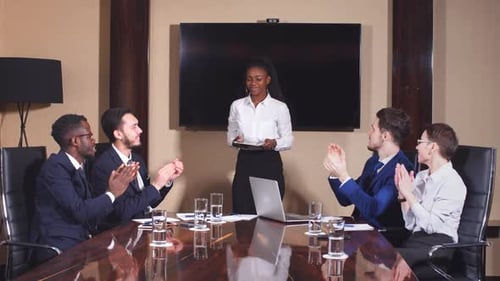 Business Team Meeting Applauding Presentation