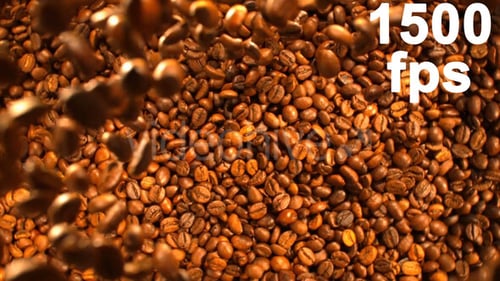 Aromatic Coffee Beans Falling, Filling the Screen
