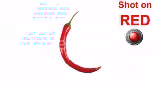 Rotating Red Chili Pepper on a White Background