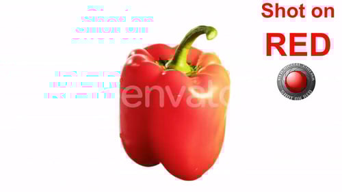 Rotating Red Bell Pepper on White Background