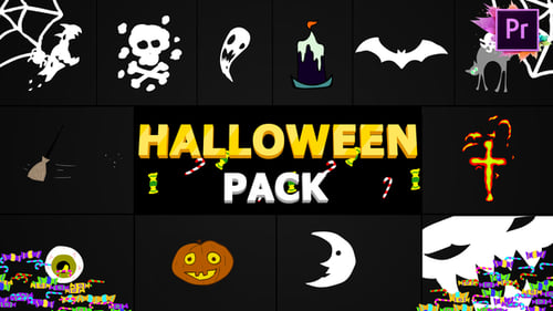 Spooky Hand-Drawn Halloween Elements Animation Pack