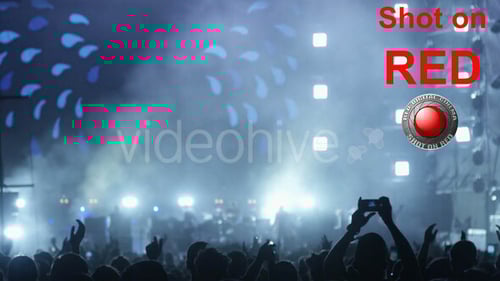 Exciting Concert Crowd Lit by Stage Lights