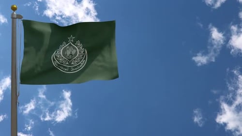 Drapeau du Sindh (Pakistan) sur mât