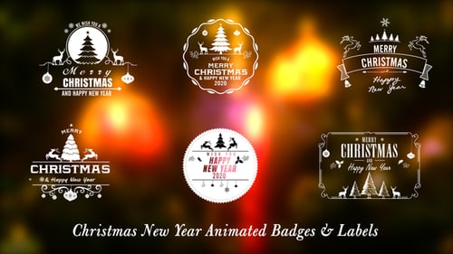 Festive Animated Christmas and New Year Title Badges