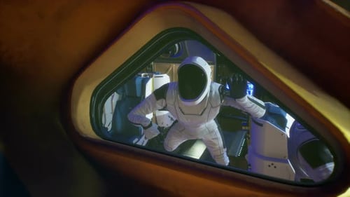 Astronaut Admiring Space Constellations