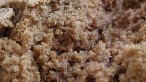 Close Up of Wet, Granulated Brown Sugar