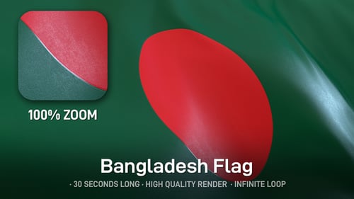 Realistic Waving Flag of Bangladesh Seamless Loop Background