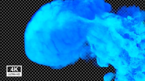 Dynamic Blue Smoke Fluid Impact Reveal