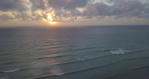 A beautiful sunrise or sunset sky on the beach