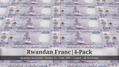 Rwandan Franc | Rwanda Currency - 4 Pack | 4K Resolution | Looped
