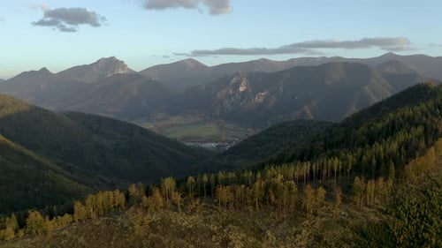 Scenic Mountain Range Aerial View