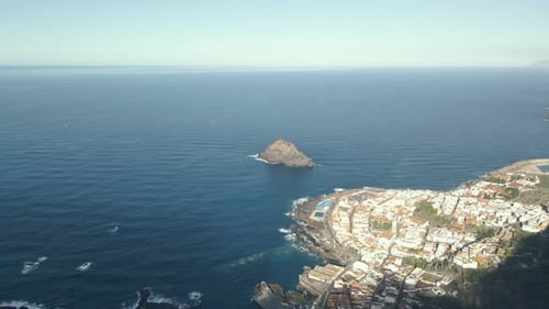 Beautiful City Garachico on the Shores of the Mountain Volcanic Canary Island of Tenerife