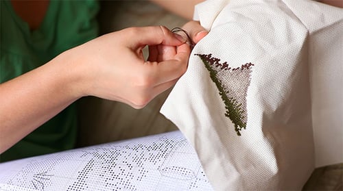 Cross-Stitch Embroidery Project Close-Up