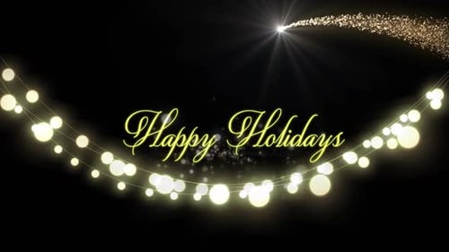 Joyeuses fêtes de fin d'année avec une guirlande lumineuse