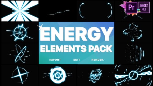 Paquete de elementos energéticos de dibujos animados | Premiere Pro MOGRT