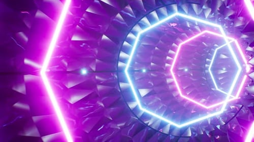 Shiny Neon Tunnel 4K Loop