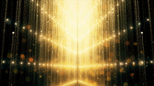 Golden Particle Cascade: Shimmering Celebratory Background Loop
