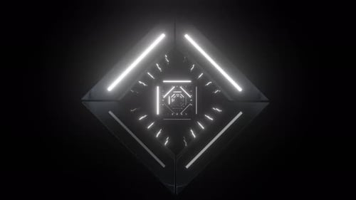 4k weißer Neonwellentunnel