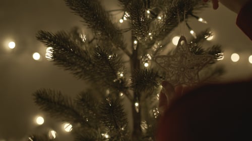 Dekoration am Weihnachtsbaum mit Stern