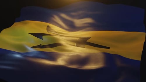 Barbados-Flagge mit flachem Winkel