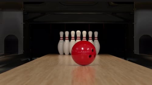 Bowling Strike in Zeitlupe