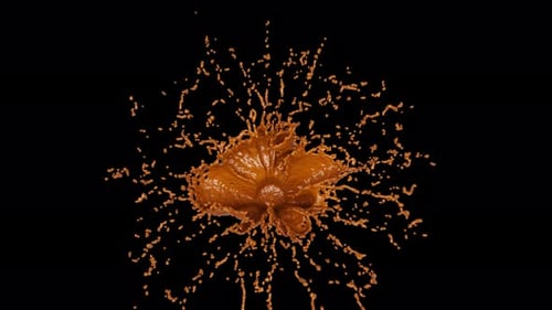 Realistic Brown Liquid Splash on Alpha Channel