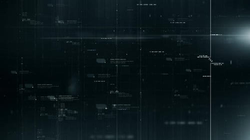 Abstract Flowing Data Matrix and Particles Simulation HUD Background 03