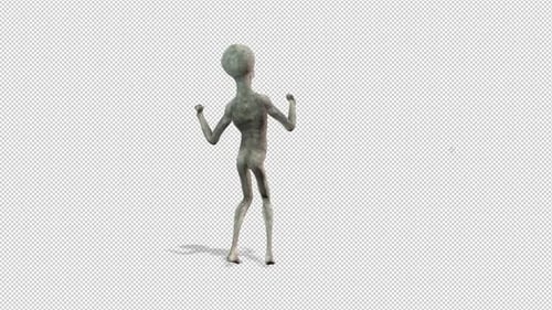 Animated 3D Grey Alien Character Dancing for Sci-Fi Content