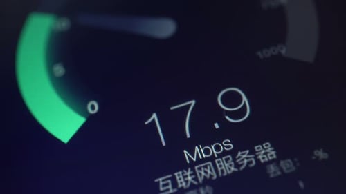 Internet Speed Test on Digital Meter