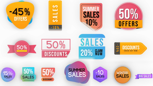 Paquete de elementos para insignias de ventas