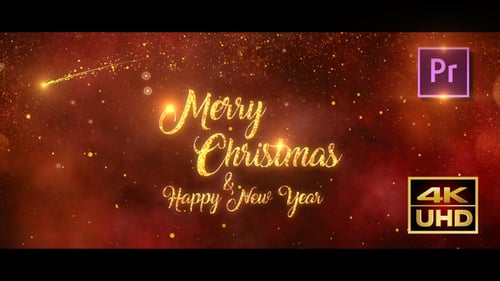 Elegant Golden Christmas and New Year Wishes Title