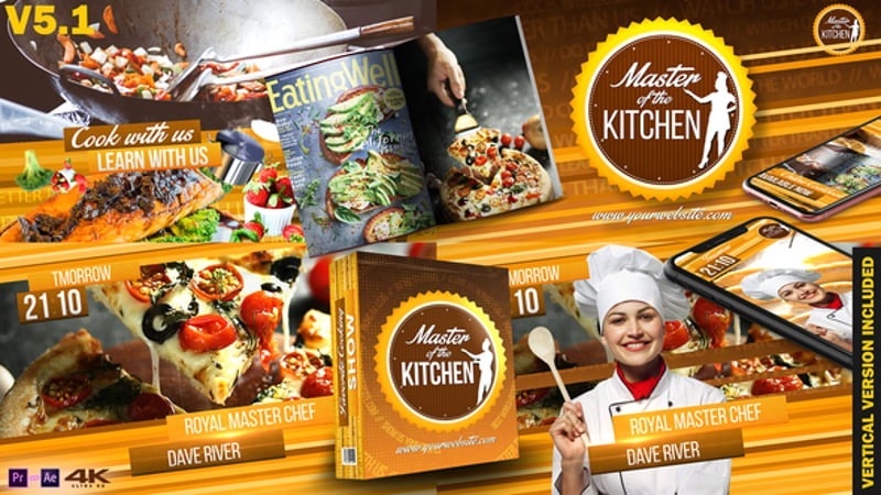 Dynamic Cooking Show Intro with Animated Kitchen Items, Openers ft ...