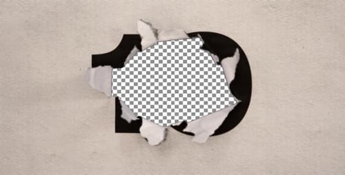 Grunge Paper Rip Countdown Number Reveal