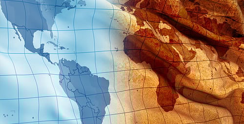 Animated Waving World Map Loop Background