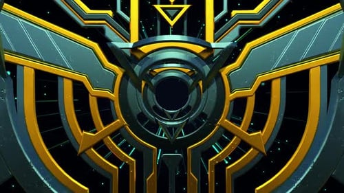 Golden Futuristic Geometric Tunnel Loop Background