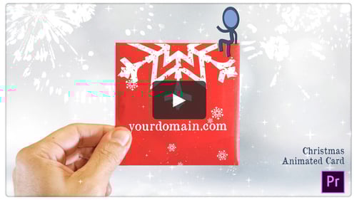Animated Holiday Greeting Card with Stick Figure