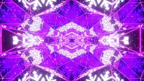 Neon Cyber Snowflakes Vj Loop 2