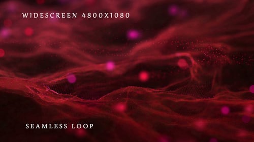 Abstract Digital Red Particle Waves Seamless Loop