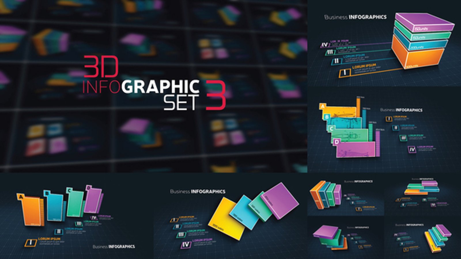 Dynamic 3D Business Data Infographics, Infographics ft. 3d graph ...