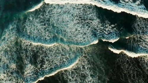 Ocean Waves and Sea Surf, Aerial View