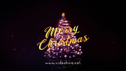 Elegant Golden Christmas Tree Logo Reveal