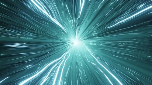 3d Rendering of Loop Animation of Abstract Blue Impulses of Brain Neurons or Data Transfer