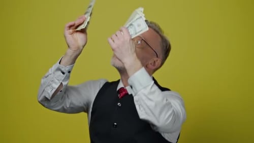 Senior man with money in his hands