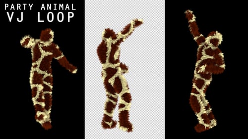 Abstract Furry Character Dancing Animation